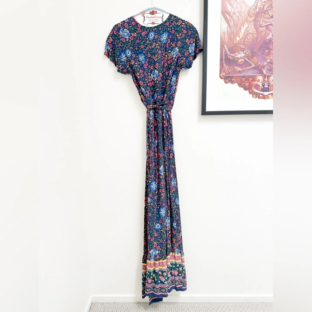 Zesica Bohemian Floral Maxi Wrap Dress Size Small - Picture 10 of 12